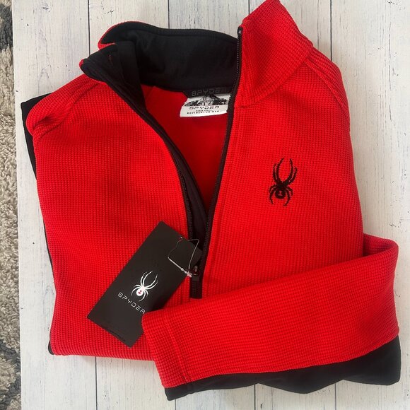 nwt SPYDER waterproof fleece quarter zip jacket sweatshirt s mens - Picture 2 of 2